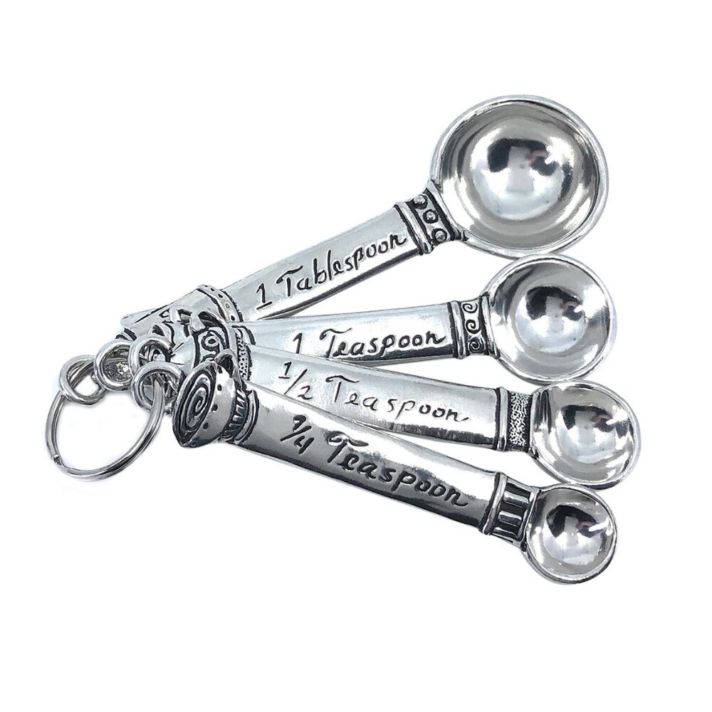 Handmade Pewter Coffee Tea Measuring Spoons Cooking Baking Kitchen NEW Gift